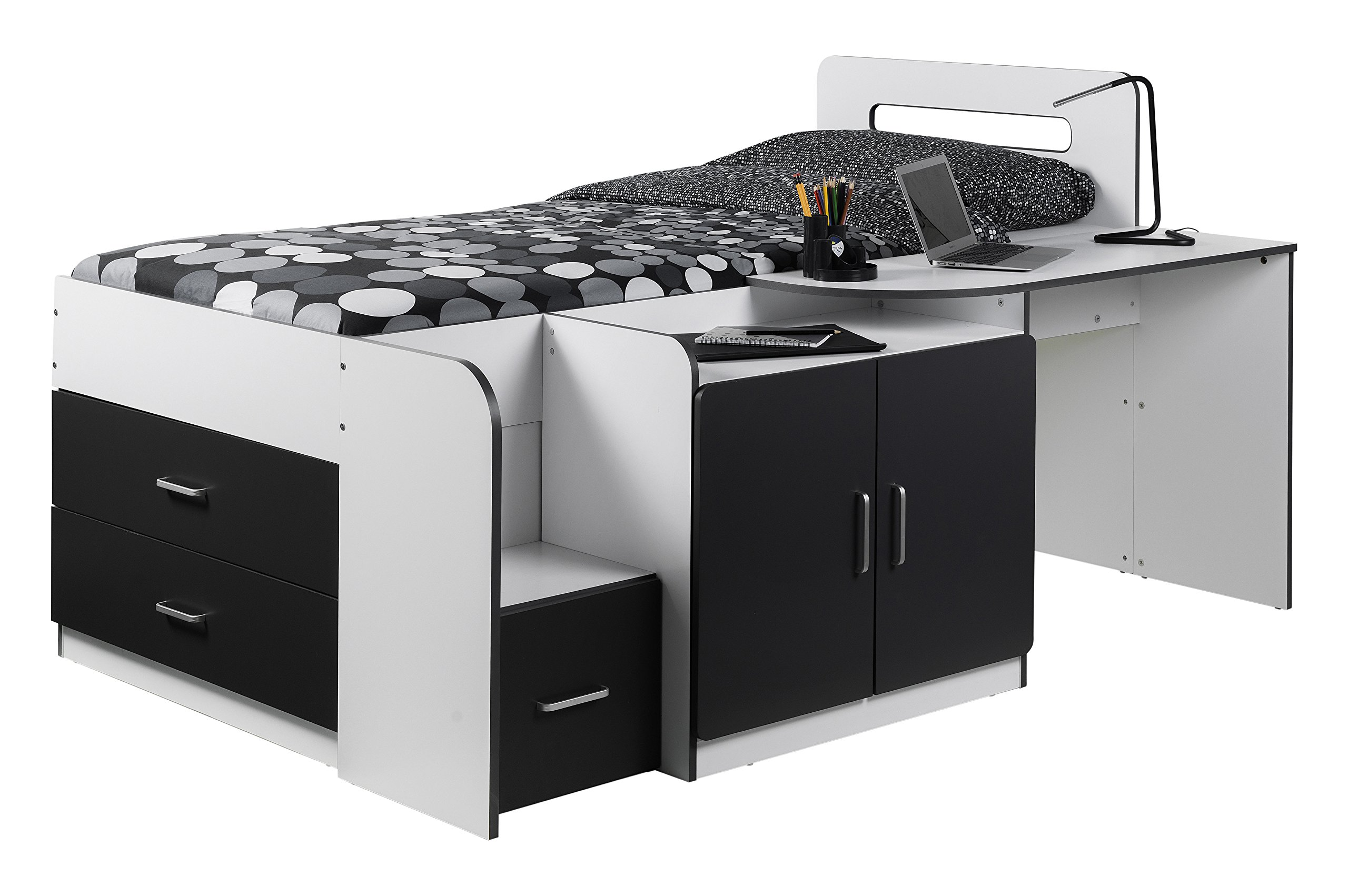 Julian Bowen Cookie Cabin Bed, White/Charcoal