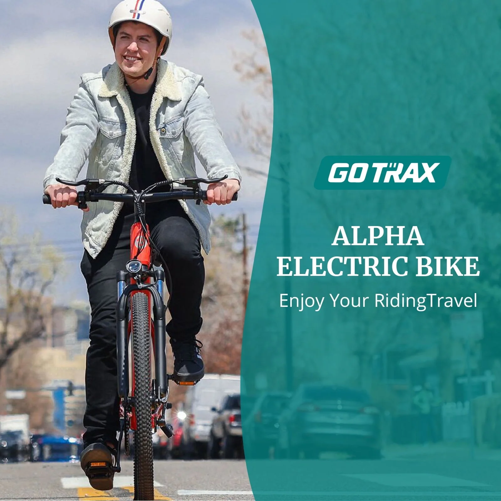GOTRAX Alpha 29in Electric Mountain Bike, 350W, Orange