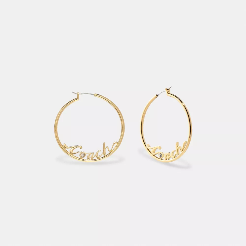 COAthtCH Logo Script Hoop Earrings