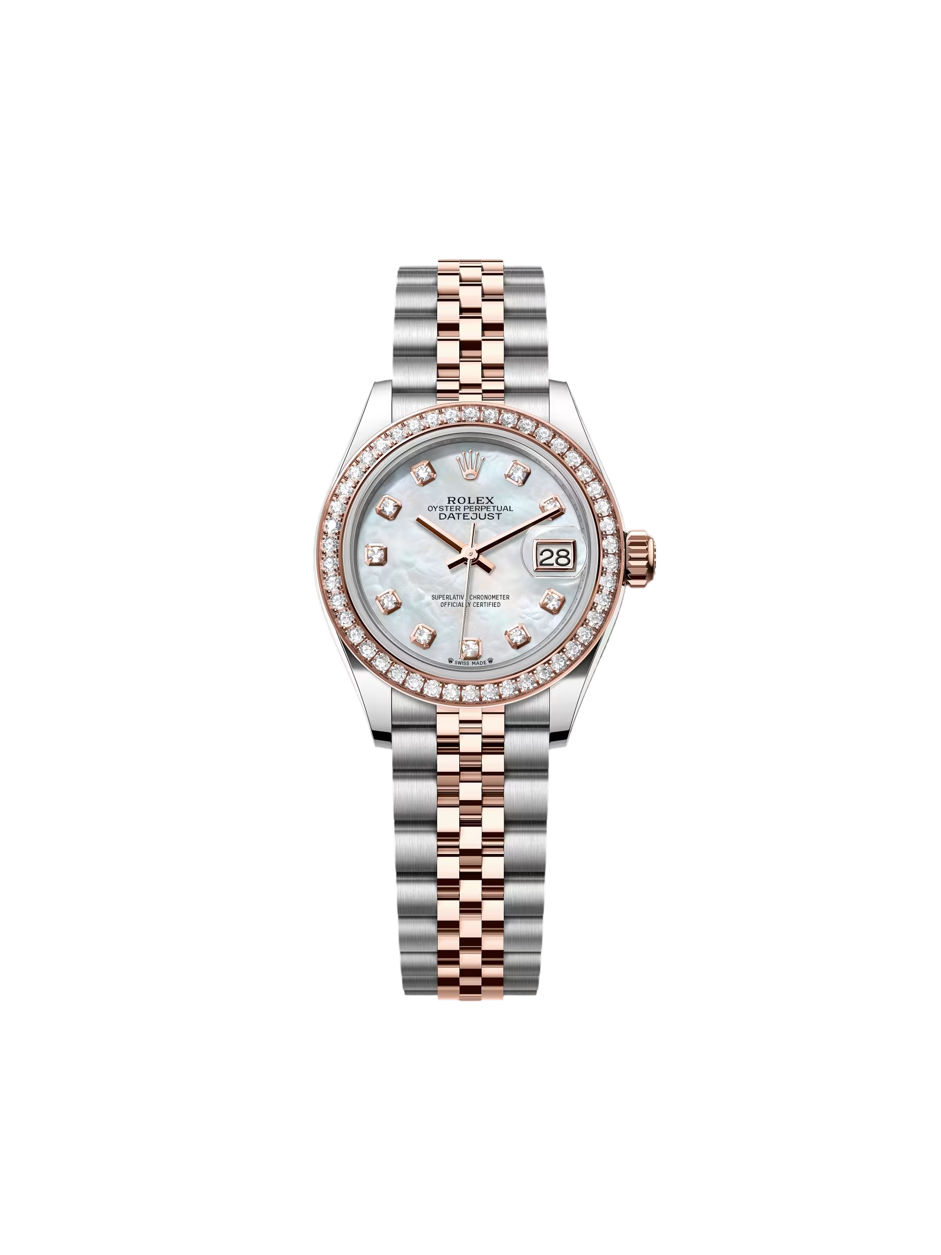 【Super Clone】RLX Lady-Datejust 28mm 279381RBR Mother-of-Pearl Diamond Dial Oyster Bracelet