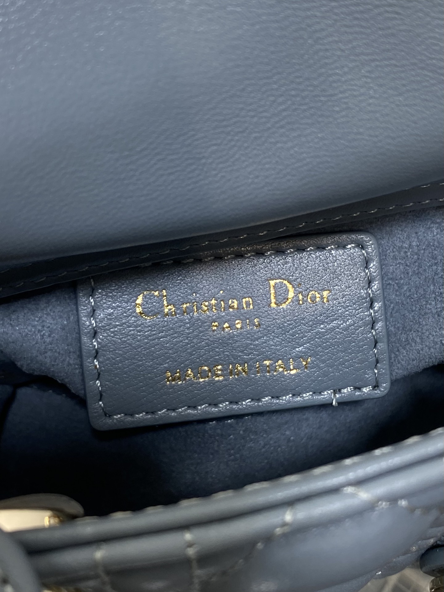 Dior Lady Mini Blue Bag