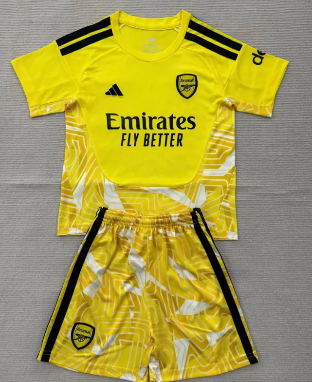Kids Arsenal Yellow Goalkeeper Jersey Suit 26/27