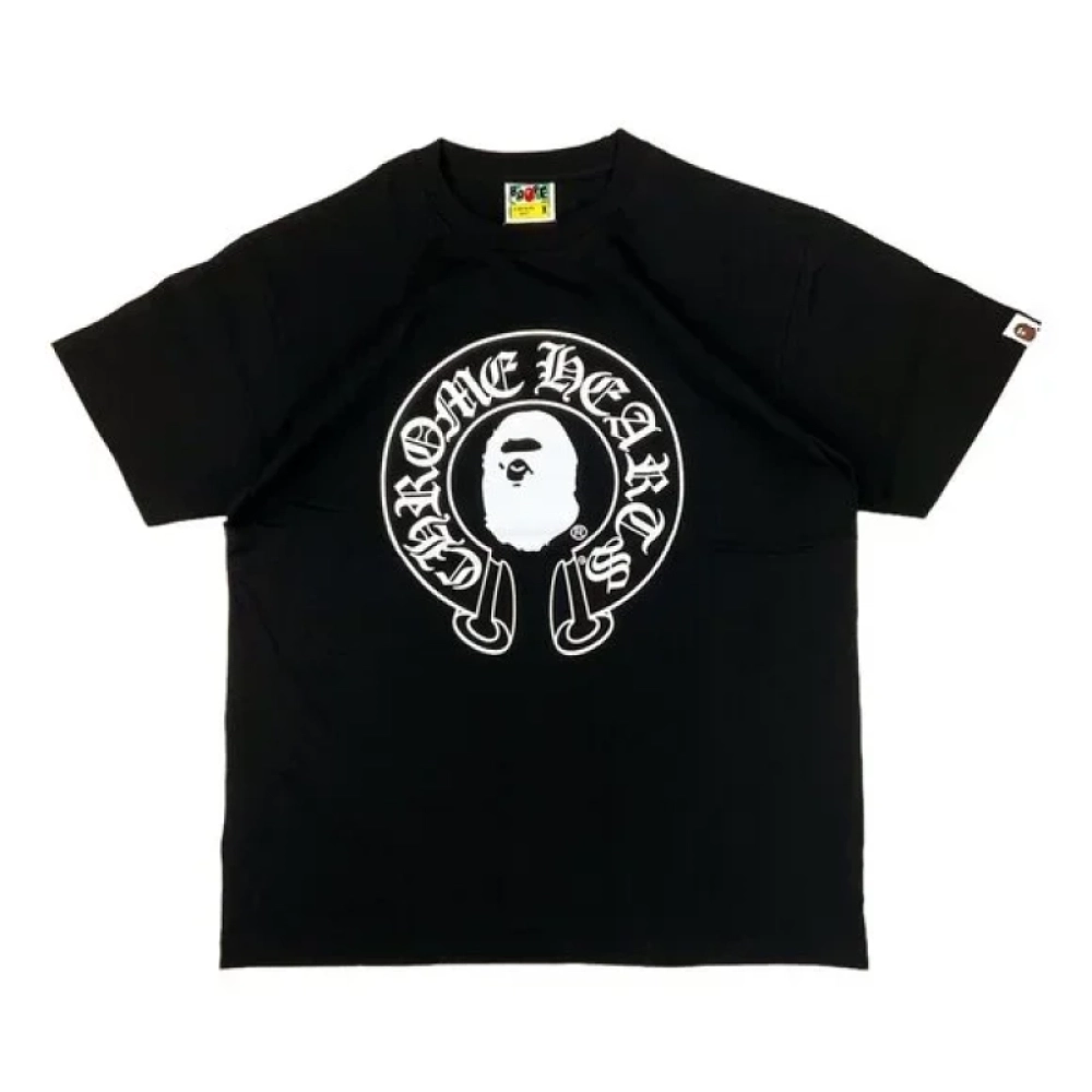 BAPE x Chrome Hearts Baby Milo T-shirt Black + Denim Tears The Cotton Wreath Shorts Black - ogsneaker