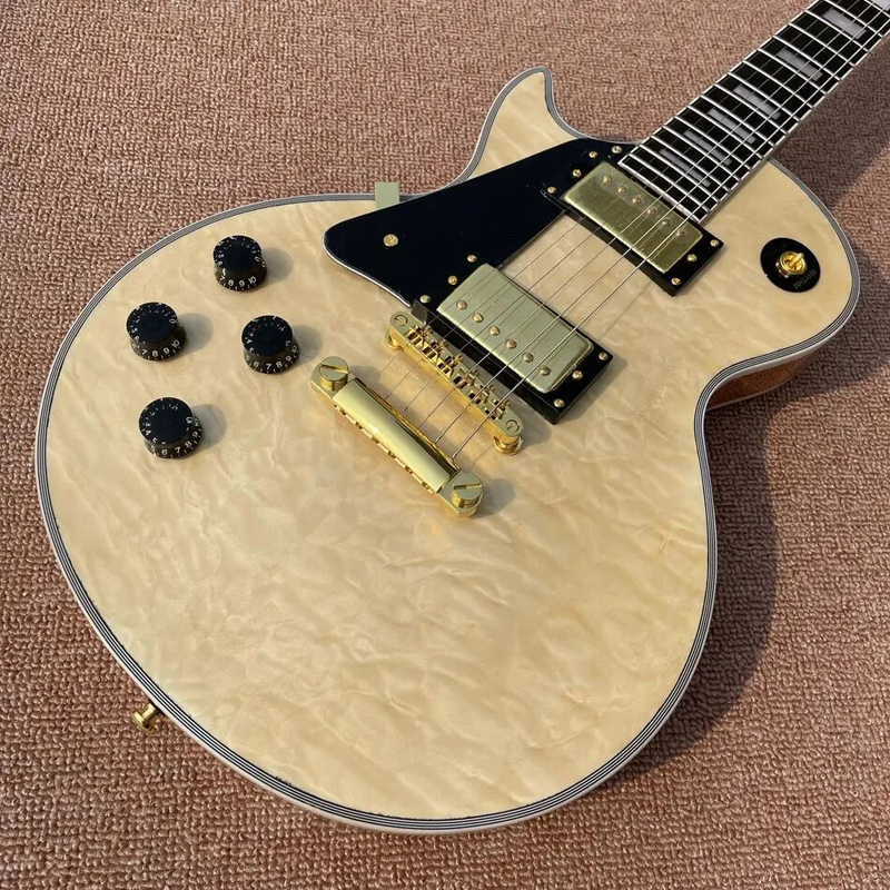 Left Hand Electric Guitar, Nature Flame Maple Top, Rosewood Fingerboard