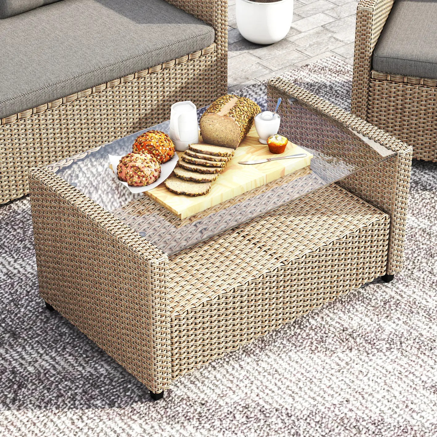 Corvus Armitage 8-piece Wicker Sofa Set with Cushions