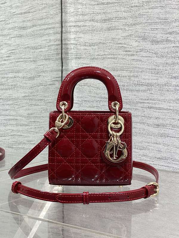 Lady D-Joy Bag Micro Cherry Red Patent
