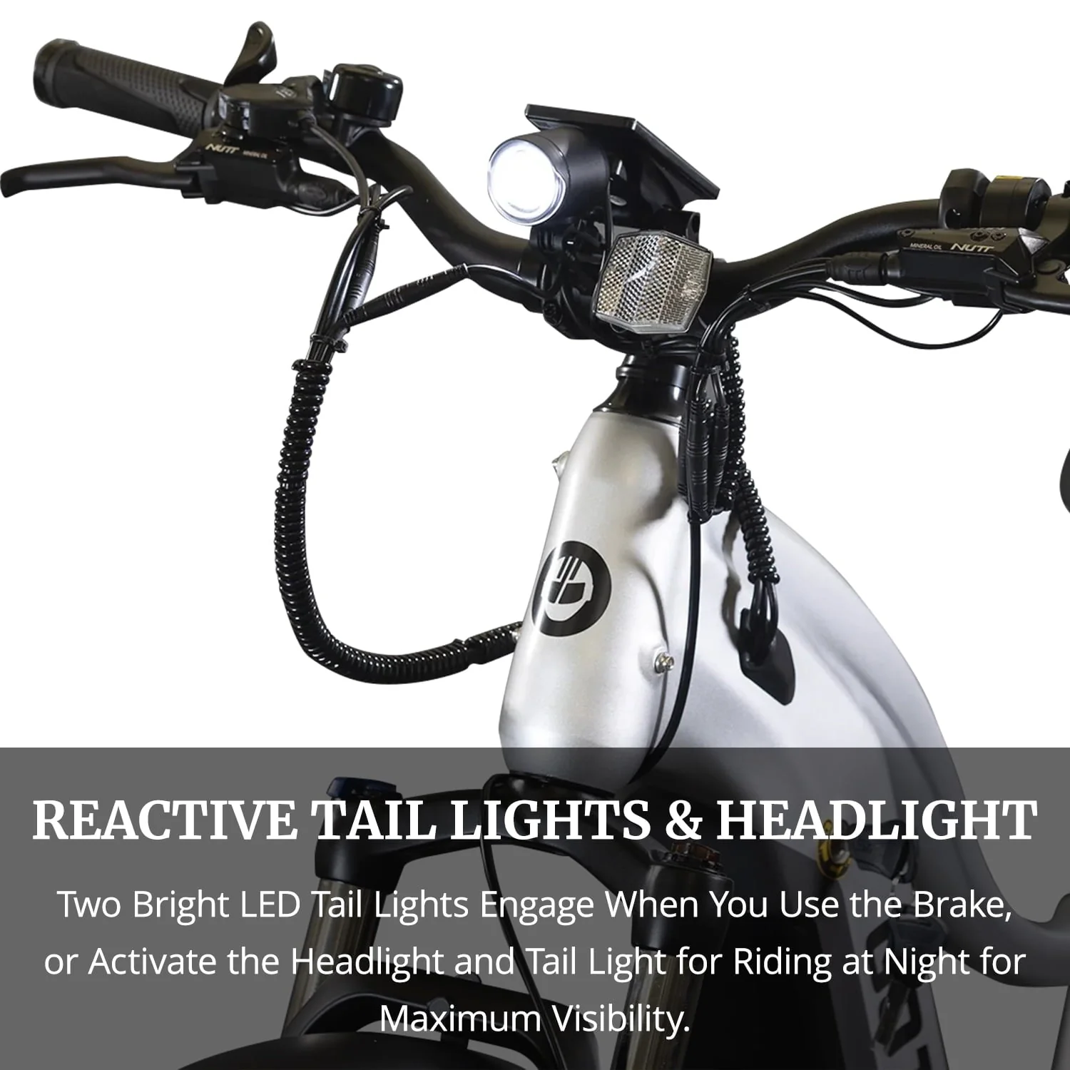GOTRAX Tundra 26in Fat Tire Electric Bike, 750W, Silver