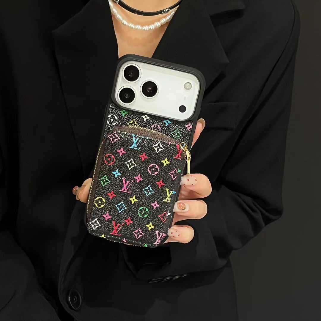 Louis Vuitton & Burberry Monogram Zipper Wallet Phone Case