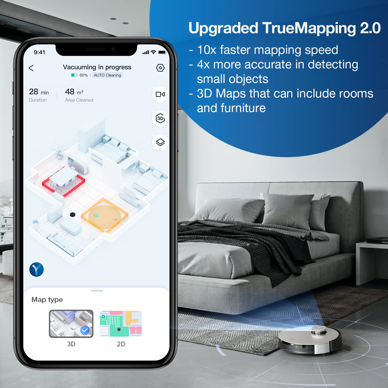 Robot Vacuum & Mop Combo with Auto-Cleaning Station