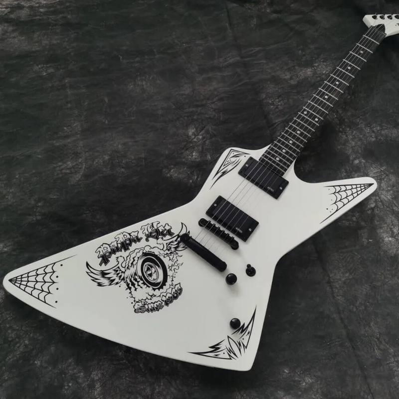 Rare Metallica James Hetfield Papa Het White Explorer Electric Guitar EMGPickups