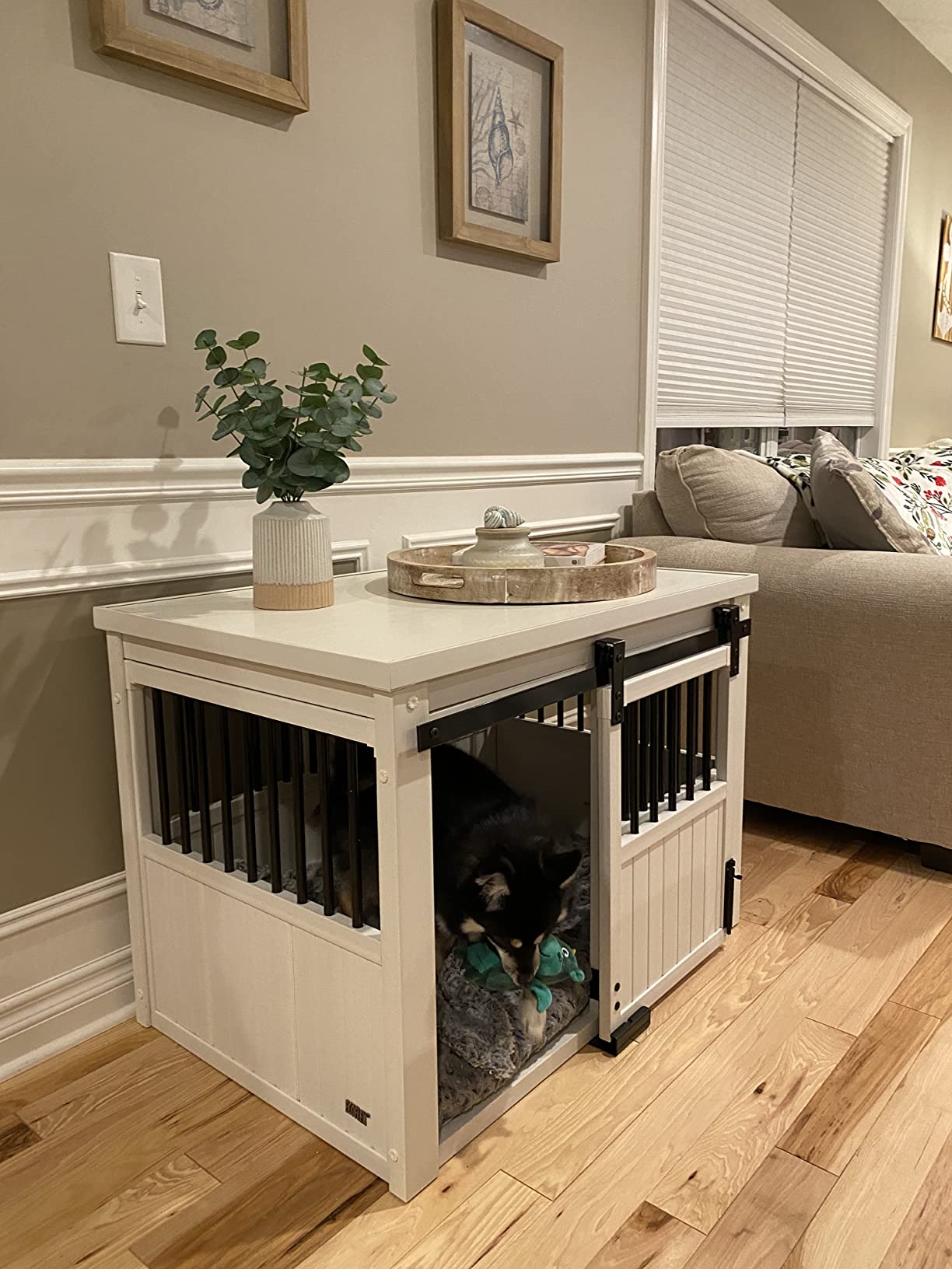 Homestead Sliding Barn Door Furniture Style Dog Crate