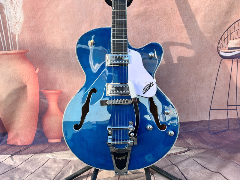Factory 6 Strings Semi-hollow Jazz Electric Guitar Chrome Hardware