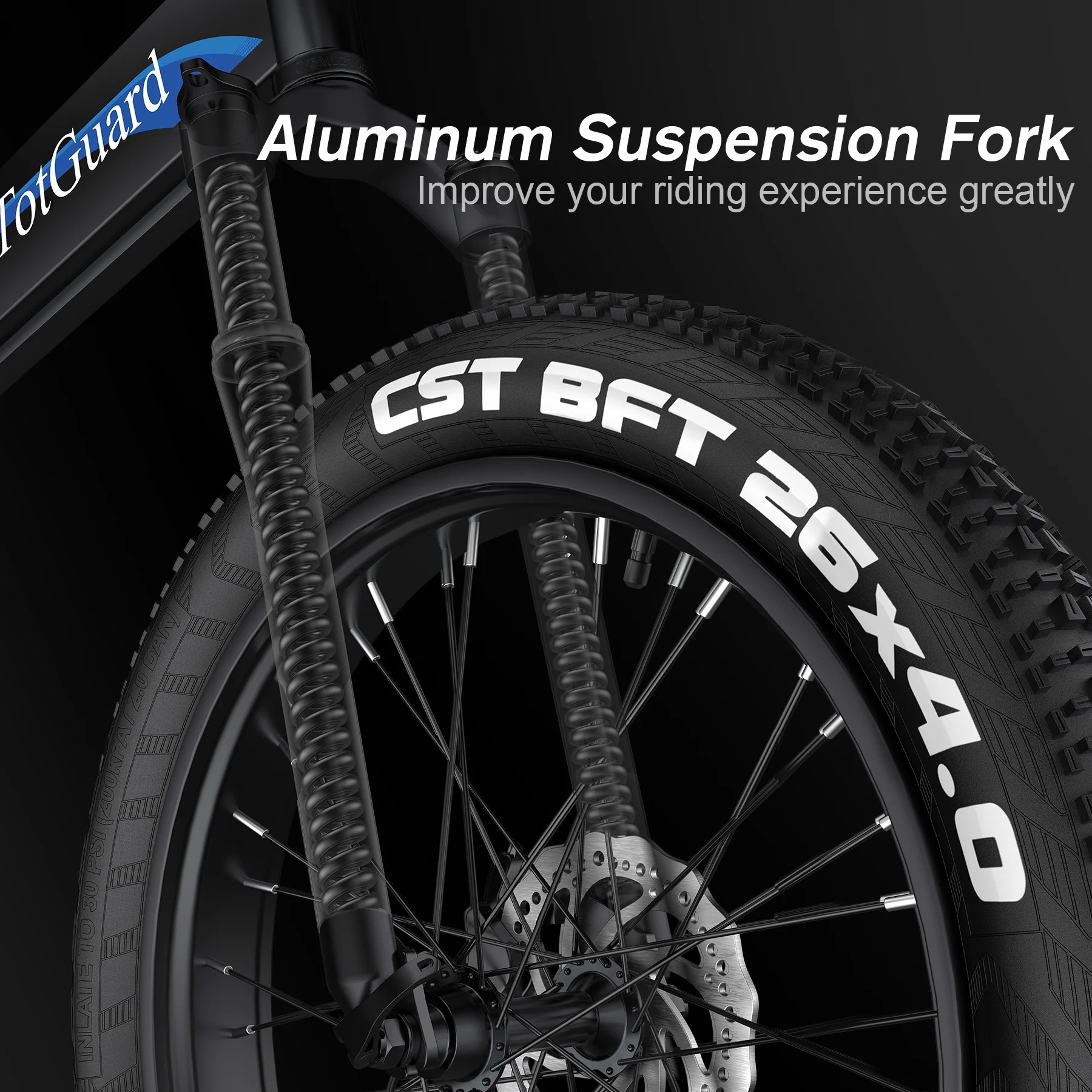 TotGuard 26in Folding Fat Tire Electric Bike, 500W, 48V 10Ah