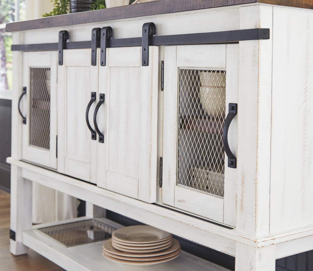 Valebeck Farmhouse Dining-Room Server or Buffet, White & Brown