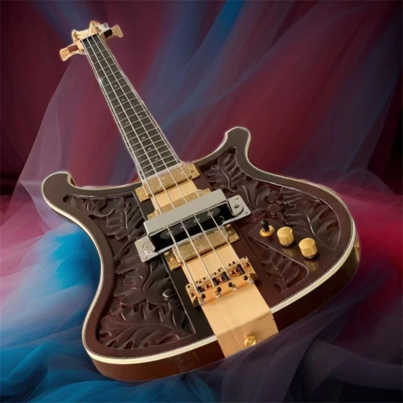 Hot Sale Bass Guitar Lemmy Kilmister Matte Carved Top Electric Bass 4 strings