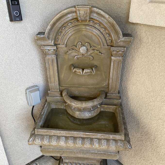 Royal Lions Head Mediterranean 3 Tiered Wall Water Fountain 51