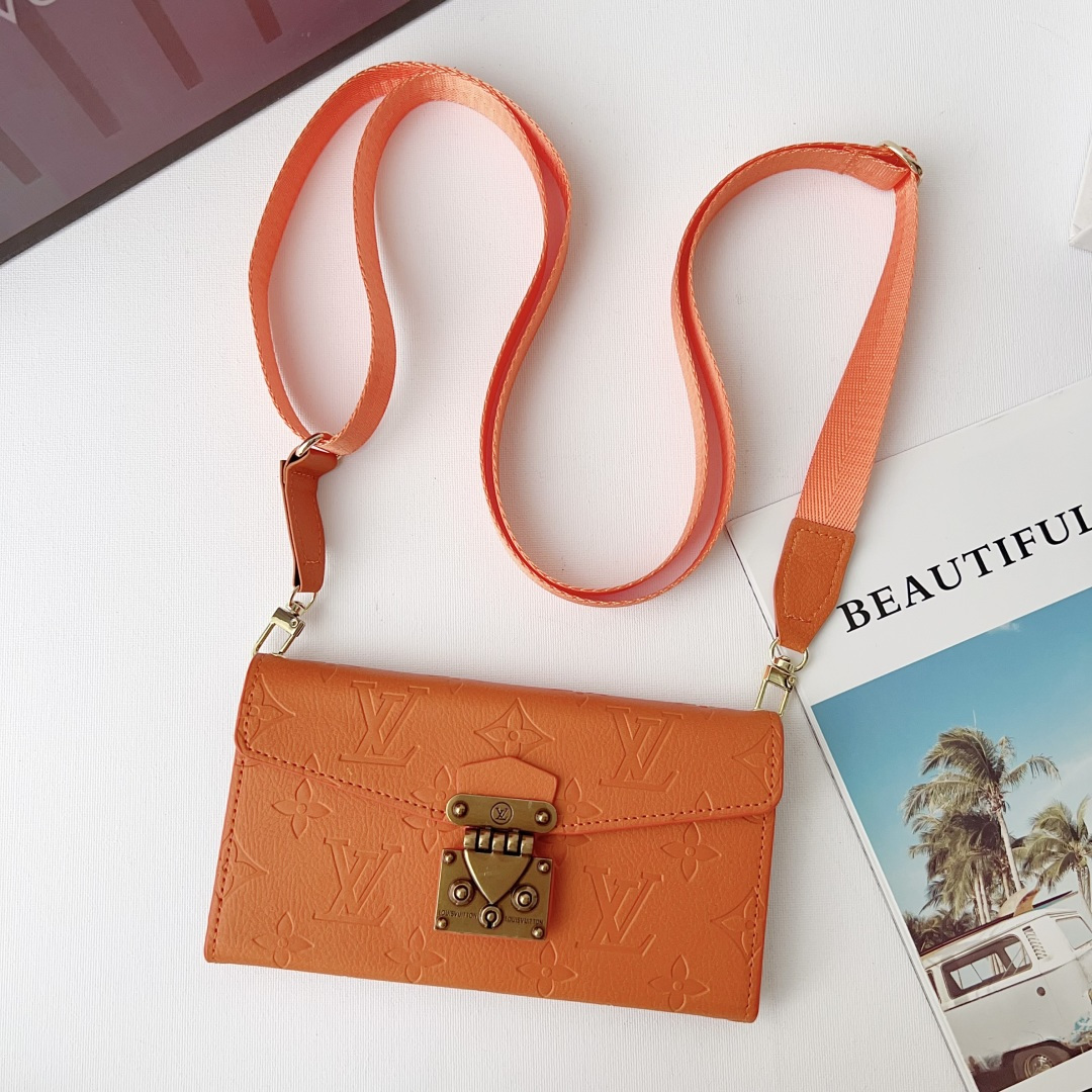 Louis Vuitton Embossed Monogram Wallet Crossbody Phone Bag