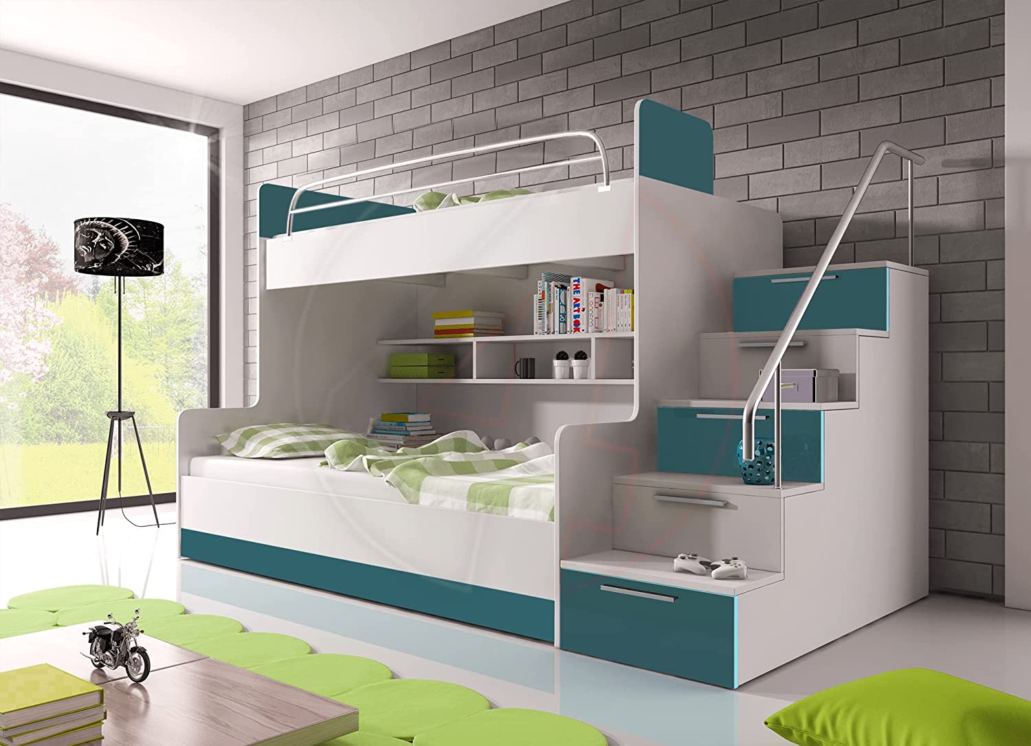 Bunk Bed Cabin Bed Storage High Sleeper Bed Mattresses Included