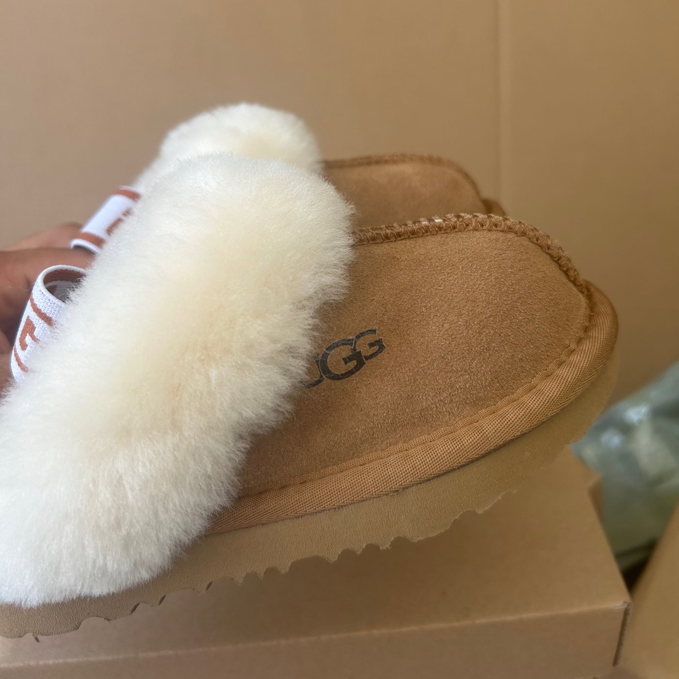 UGG Logo Strap Scuff Slippers