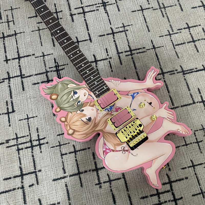 Top Vicers Cartoon Shaped Electric Guitar, 24 Frets 6 Strings Basswood Body