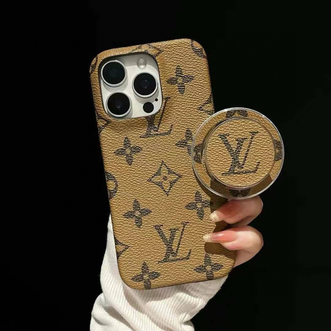 LV Classic Monogram Phone Case with Strong Magnetic & Logo Stand