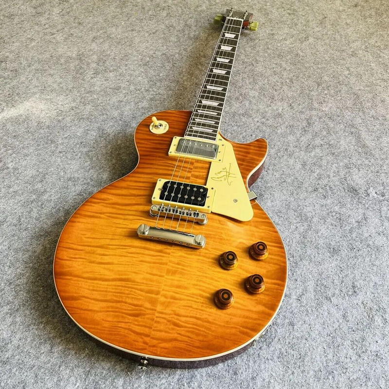 Custom Shop Jimmy Page Electric Guitar Honey Burst Flame Maple Top Professional