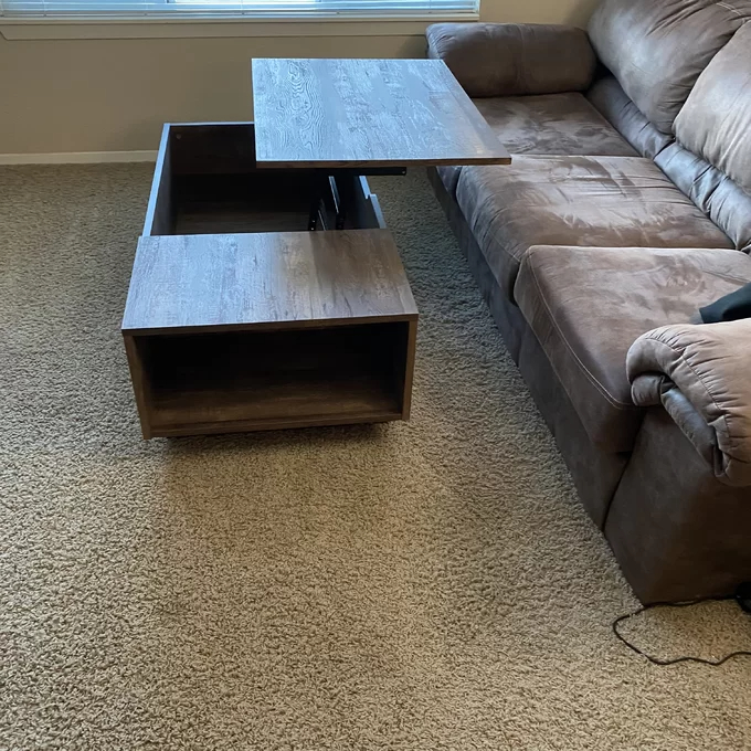 Kianna Lift Top Block Coffee Table with Storage
