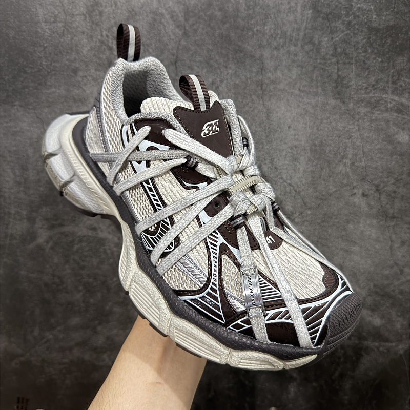 Balenciaga 3XL Logo Strap Brown Sneakers