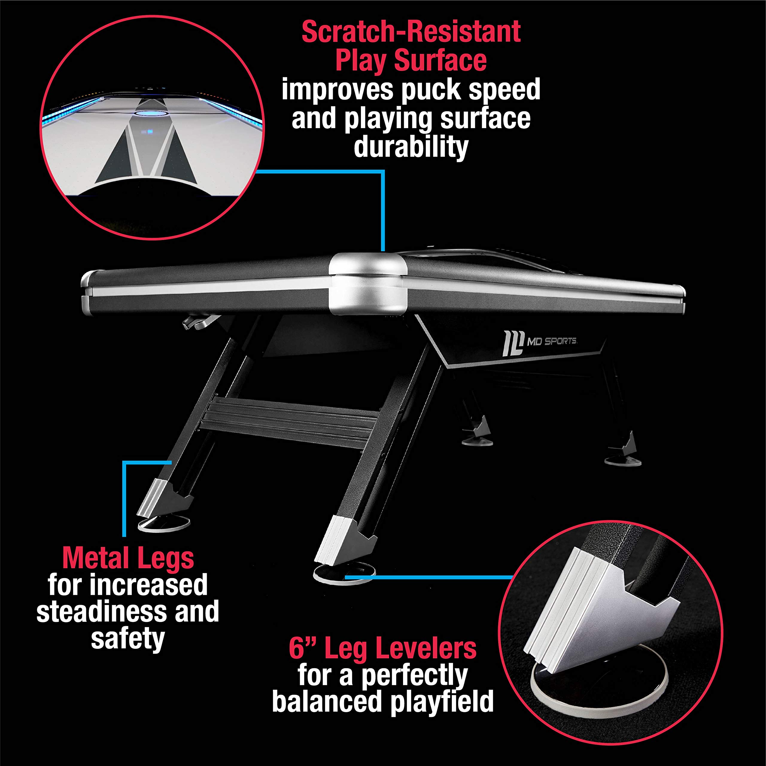 Titan 7.5 ft. Air Powered Hockey Table with Overhead Scorer
