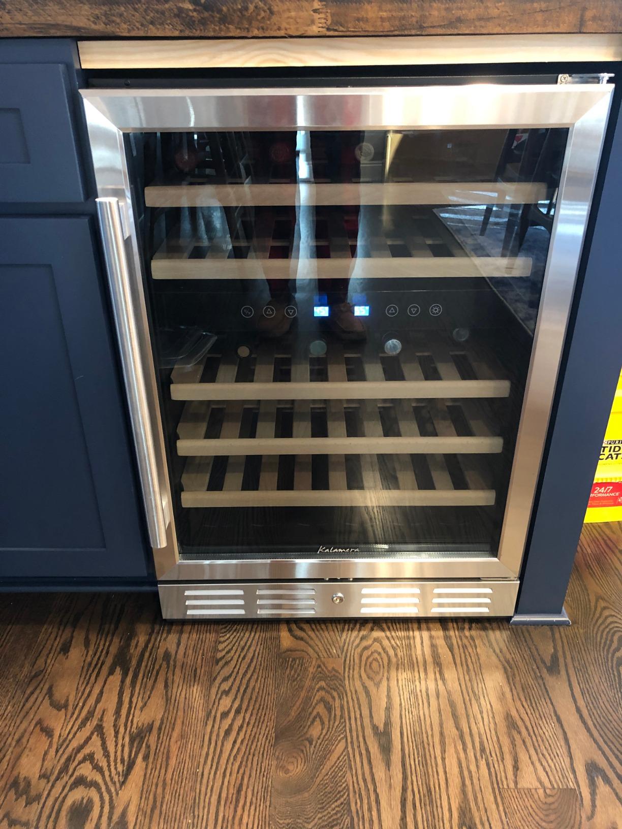 Kalamera 24'' Wine Cooler Refrigerator 46 Bottle Dual Zone