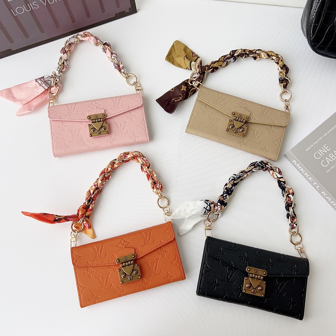 Louis Vuitton Embossed Monogram Wallet Crossbody Phone Bag