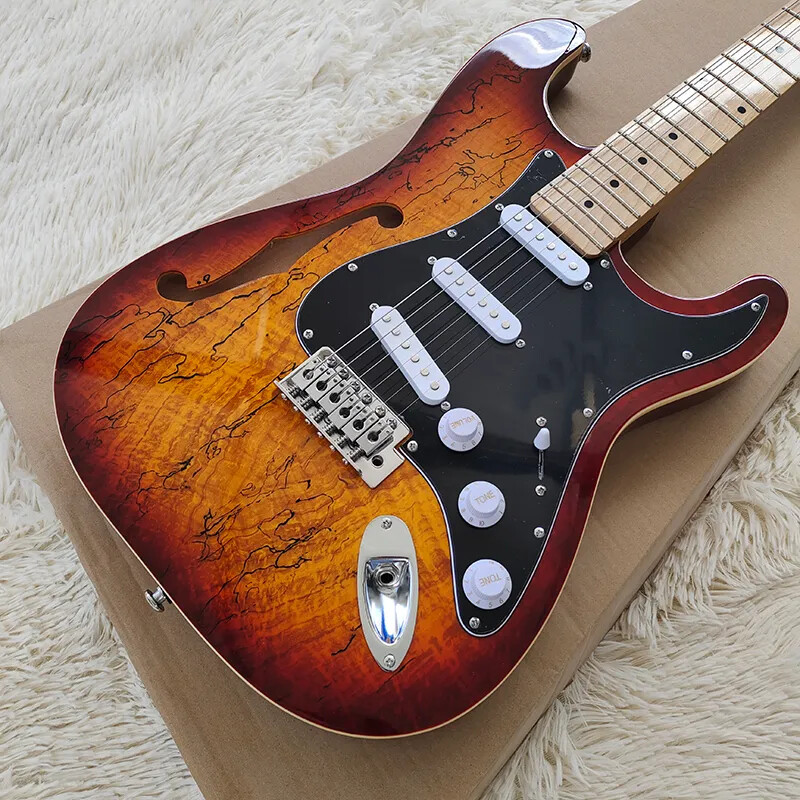 Classic Electric Guitar F-hole Semi Hollow Guitar, ProfessionalReal Maple Fingerboard