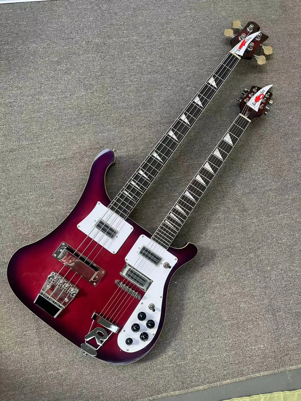 Double Neck Electric Guitar in Red Color 4+6 String