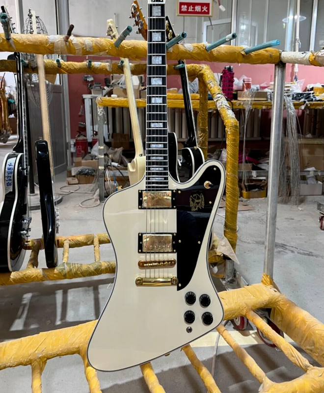 Electric Guitar Mahogany Cream White Body Tune-O-Matic Bridge 6 Strings