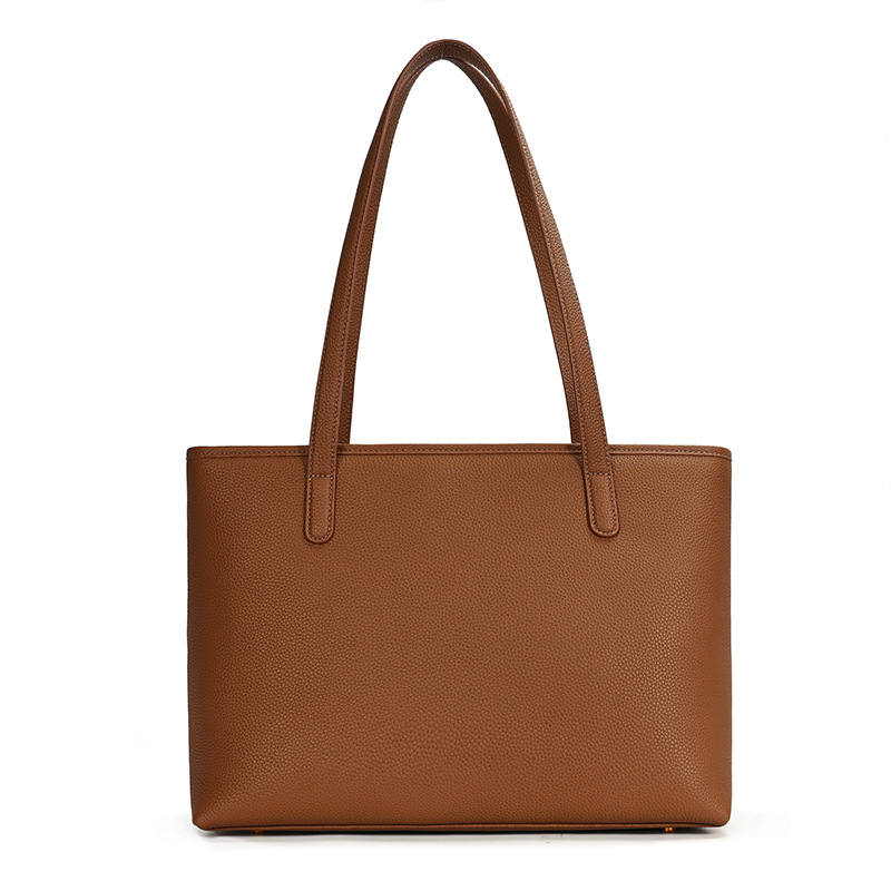 Professional Cognac Leather Tote Bag