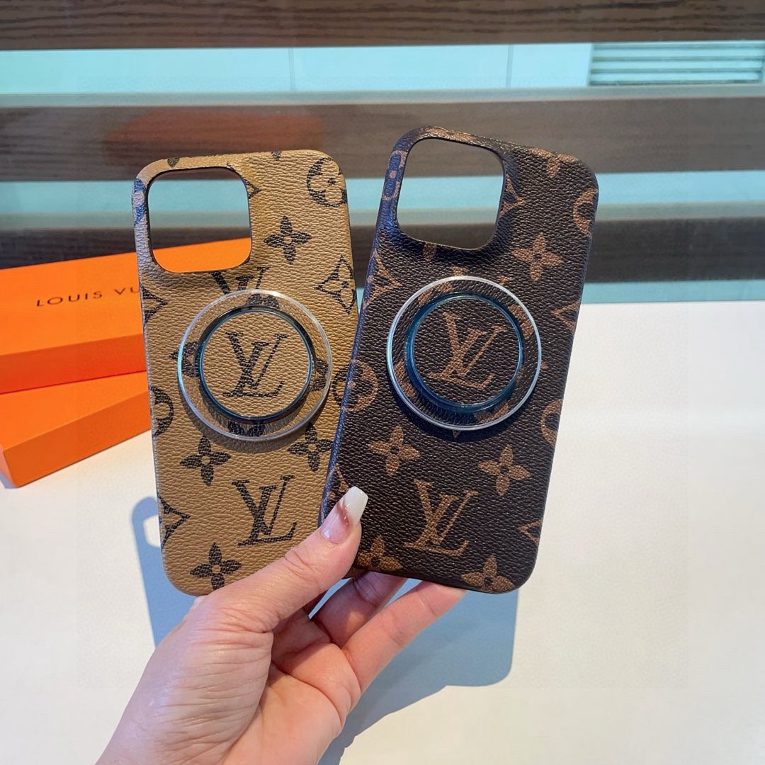 LV Classic Monogram Phone Case with Strong Magnetic & Logo Stand