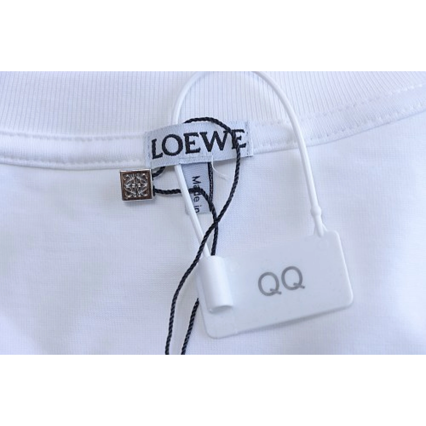Loewe Misaligned Logo Embroidered T-Shirt White
