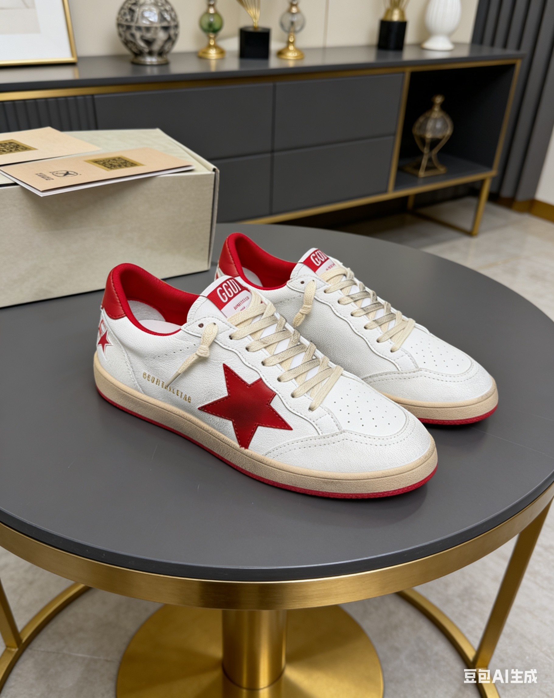 Golden Goose Star Sneakers with Vintage Distressed Details