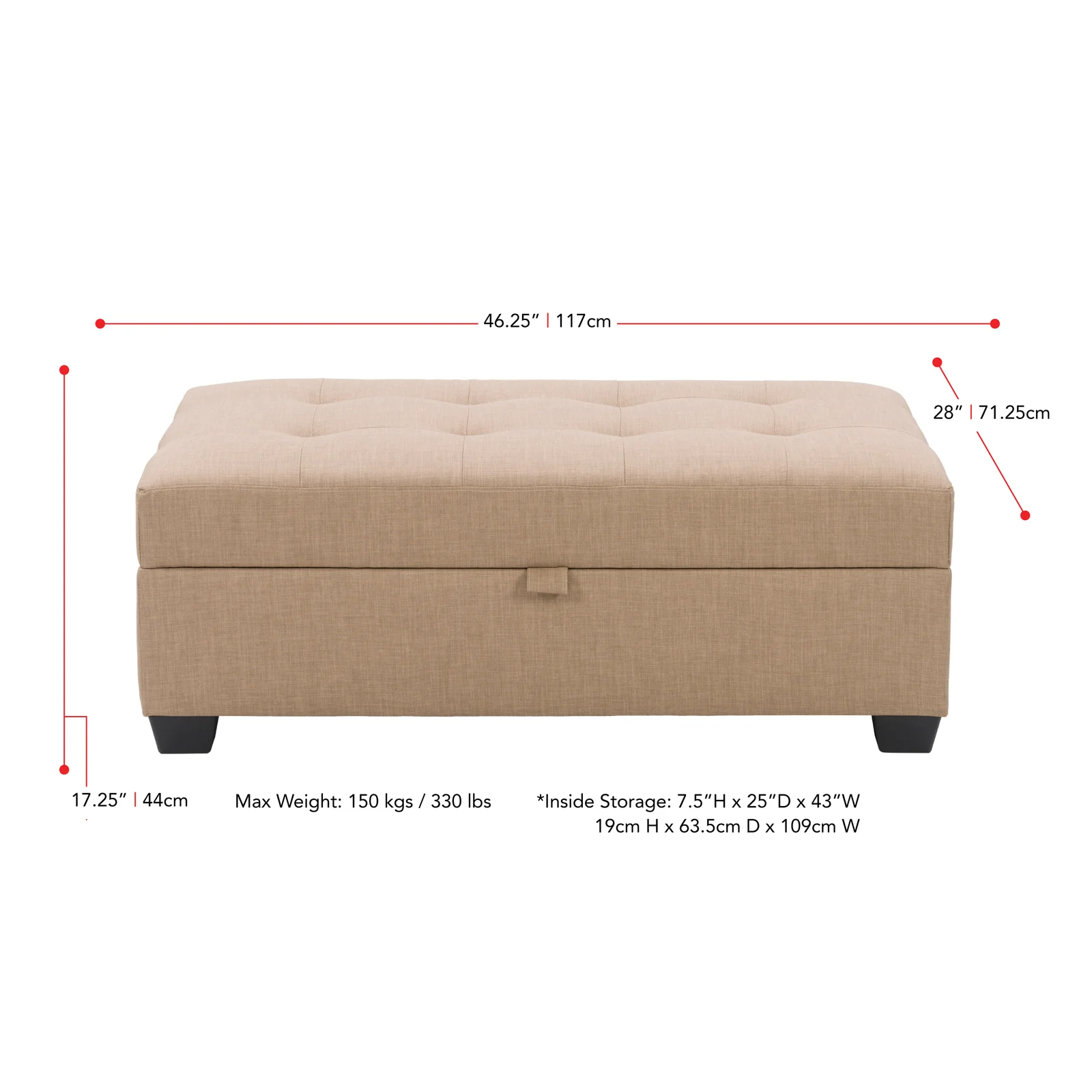 Lacour Upholstered Storage Ottoman