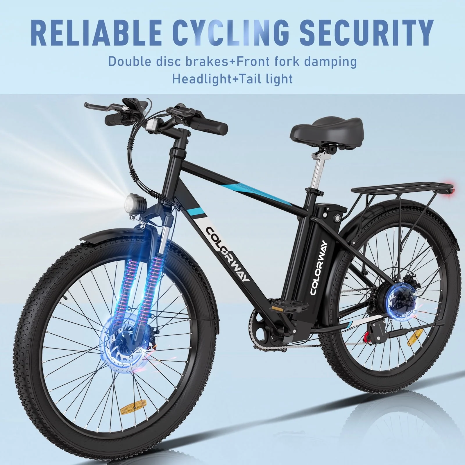 COLORWAY 26in Fat Tire Electric Cruiser Bike, 500W, 36V 15Ah