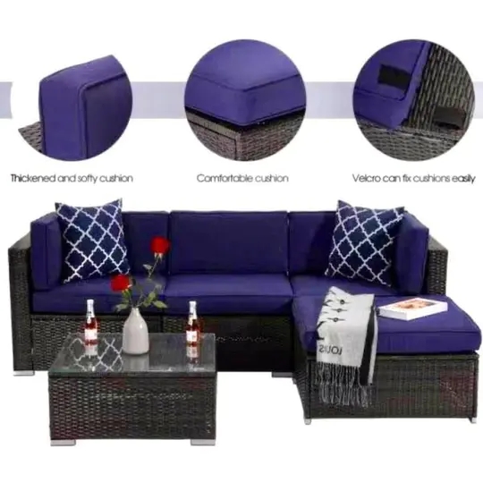 5 PATIO SET WICKER Modular Sofa