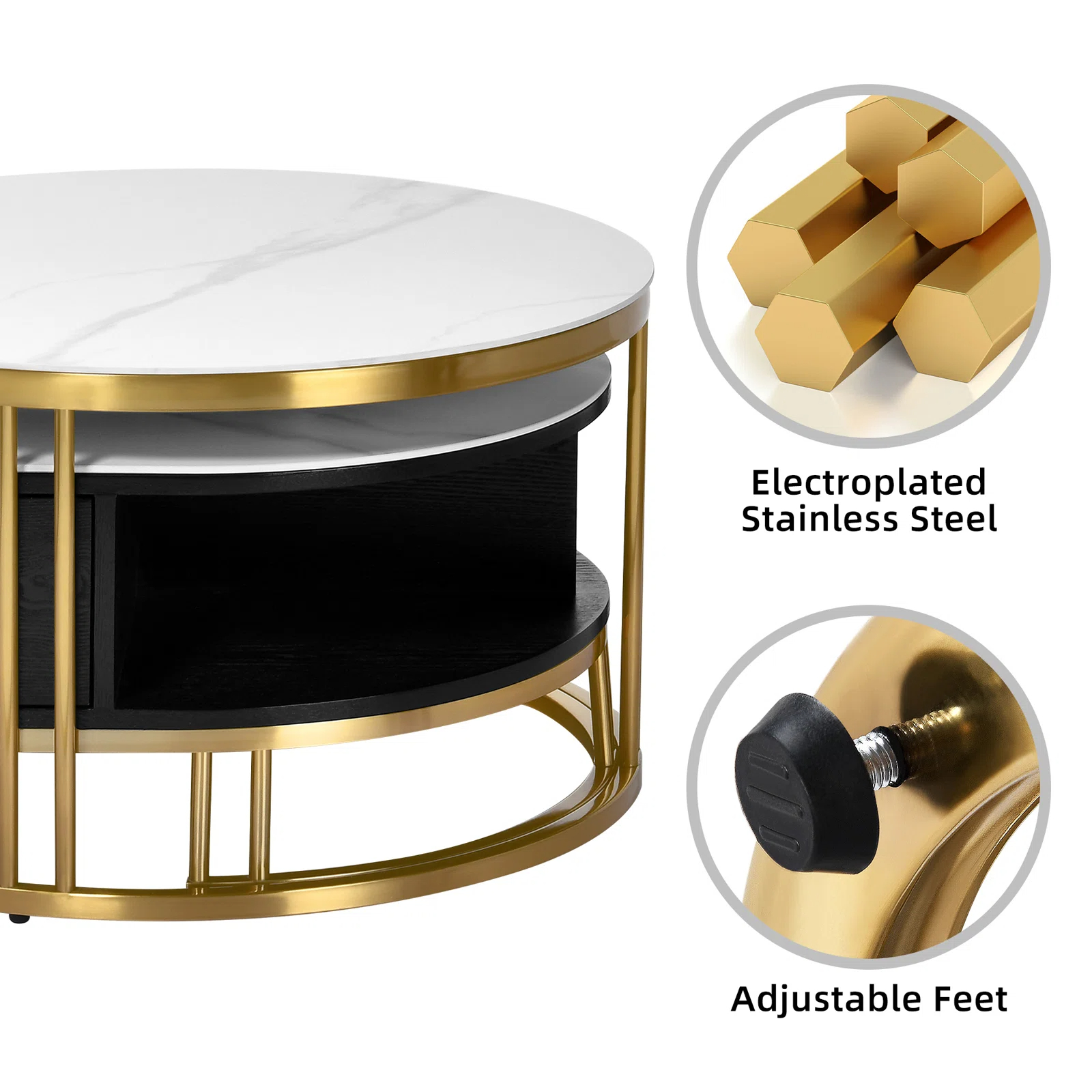 Dessa Sled/Frame 2 Nesting Coffee Tables with Storage