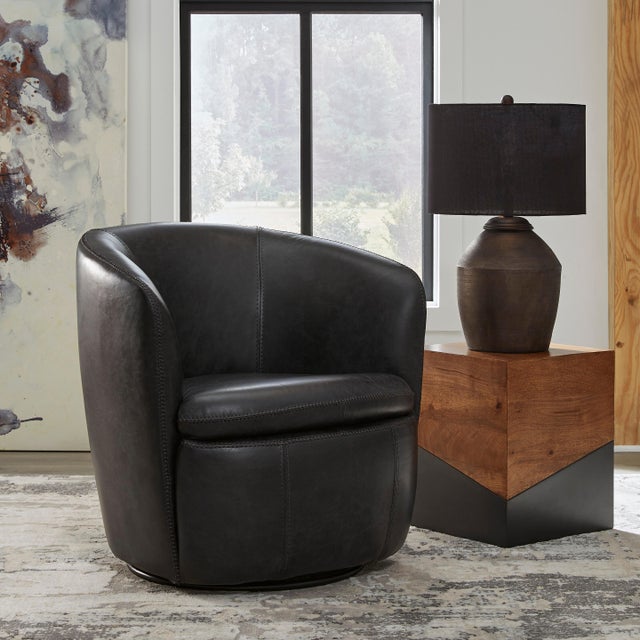 Kierreys Leather Swivel Chair