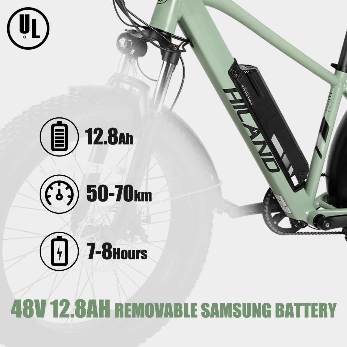 Hiland 26in Fat Tire Electric Mountain Bike, 750W, 48V