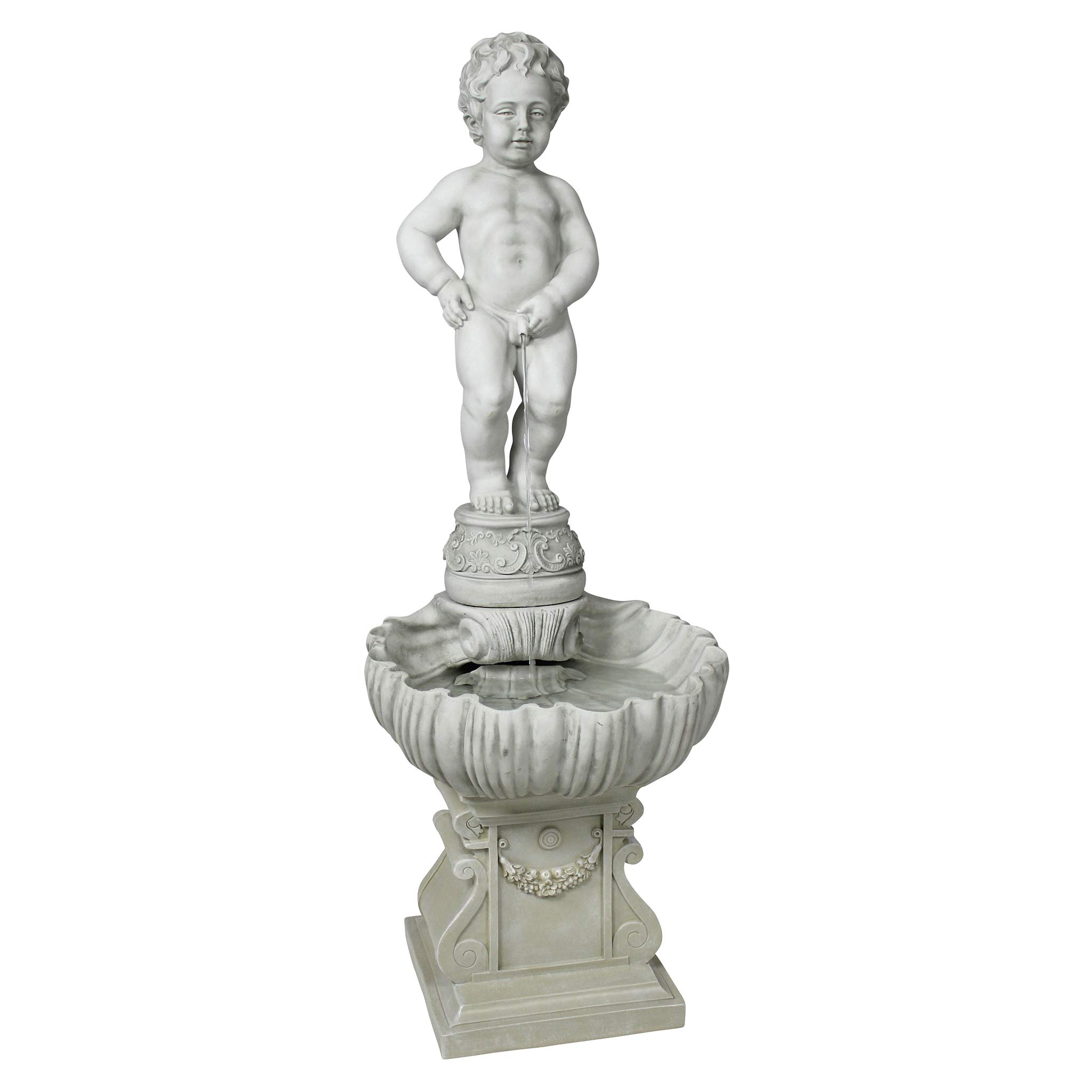 Complete Manneken Pis Peeing Boy Water Fountain Garden Decor