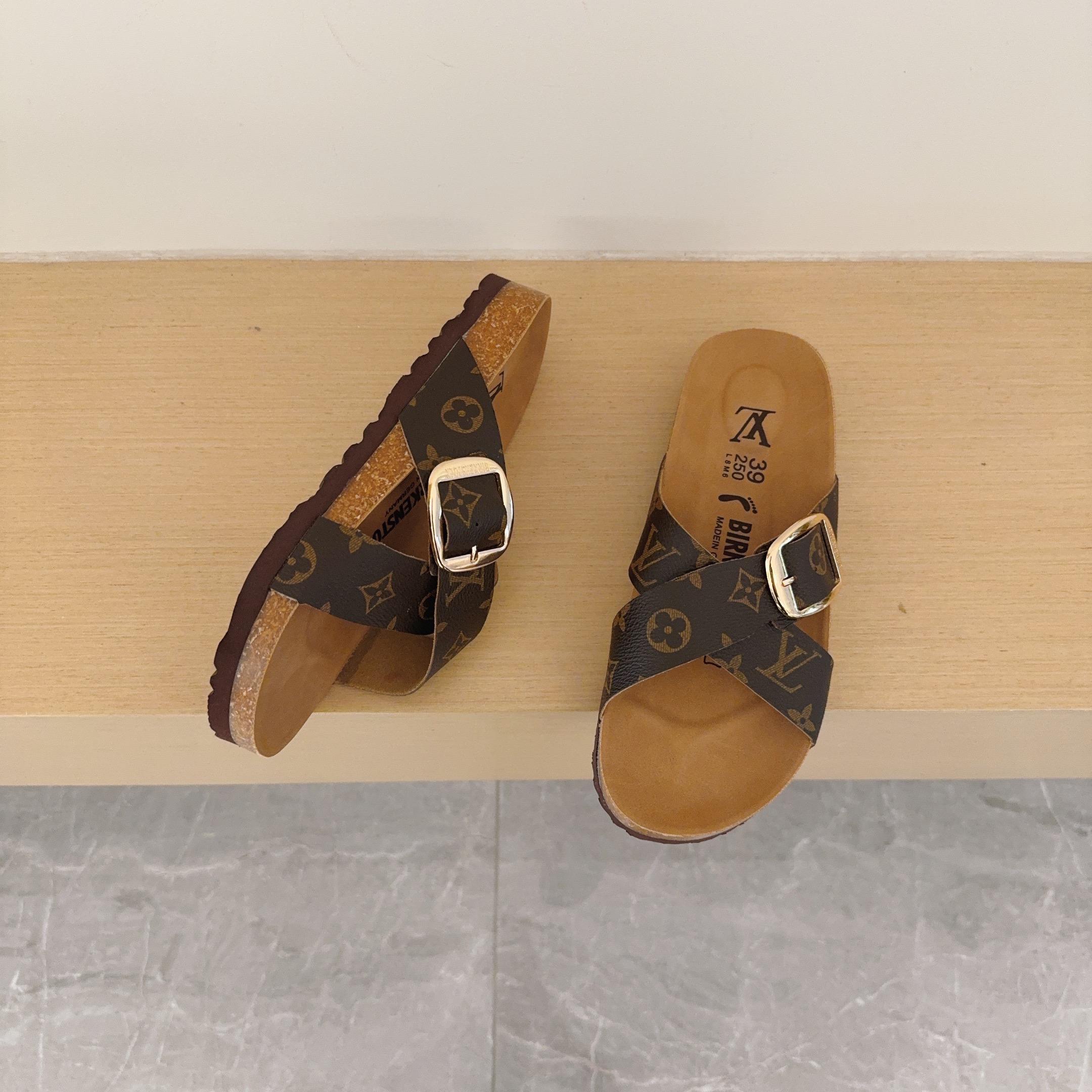 Birken-Style Cross-Strap Sandals