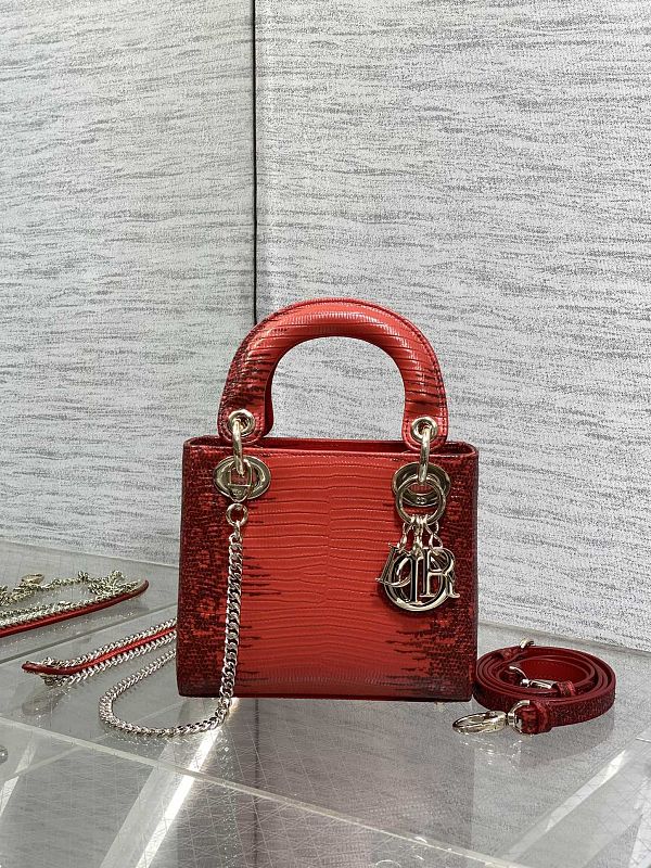 Dior Lady Mini Orange Red Bag