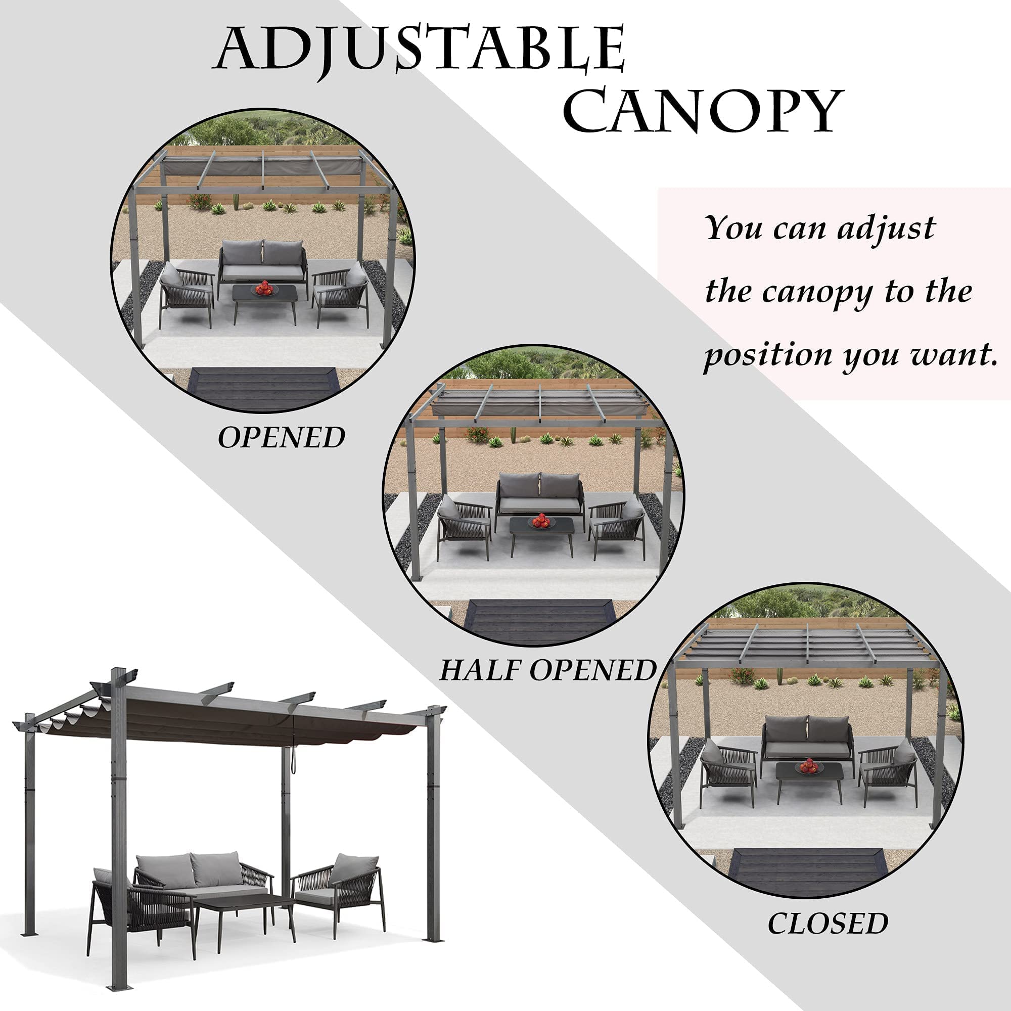 10' X 12' retractable pergola