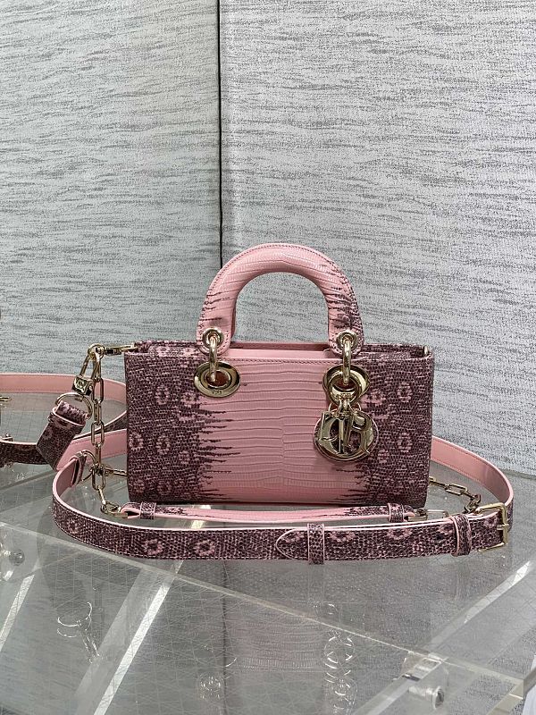Dior Lady Mini Rose Grey Bag
