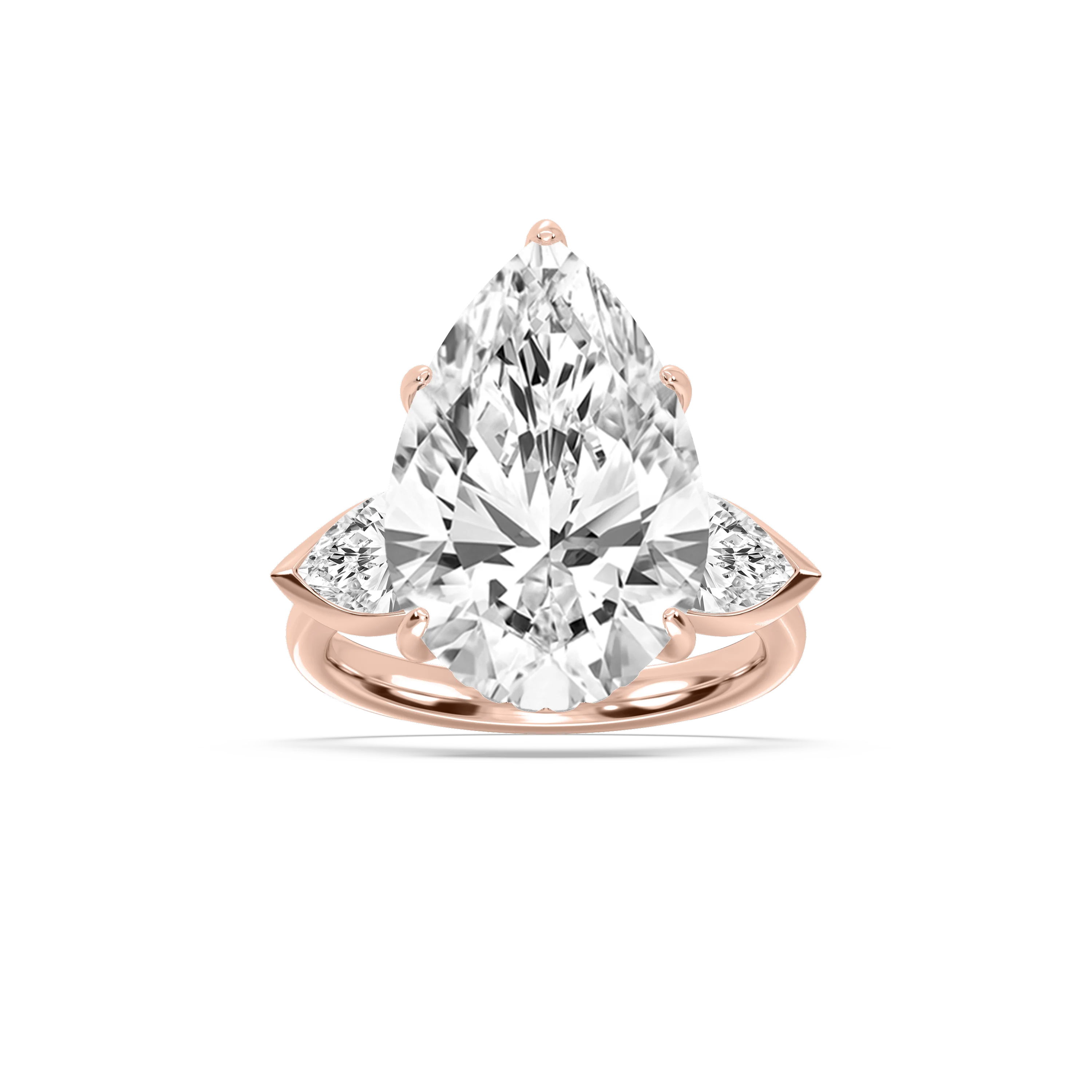 Cynthia 13 ctw Pear Lab Grown Diamond Three Stone Engagement Ring - Signature Collection